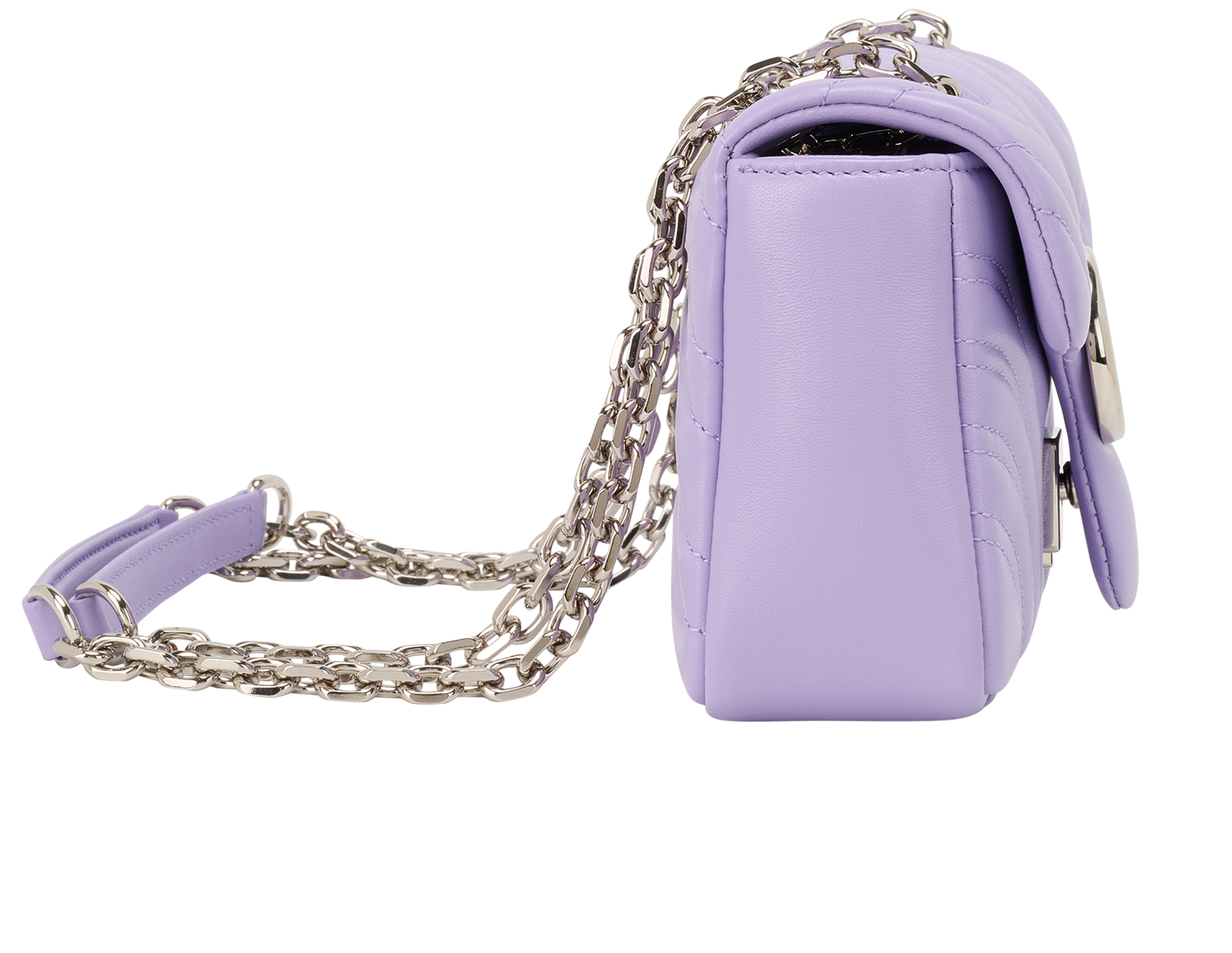 Small Marmont Flap, &pound;895, Handbags, Purple, Leather, Side view